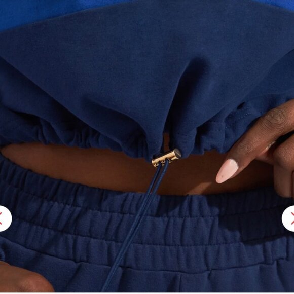 Buffbunny Sweatshirt Women's XXL Blue Cadi Cropped Long Sleeve Crewneck Pullover - Picture 12 of 16